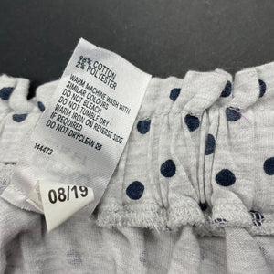 Girls Anko, grey & navy spot skirt, elasticated, L: 30cm, EUC, size 7,  