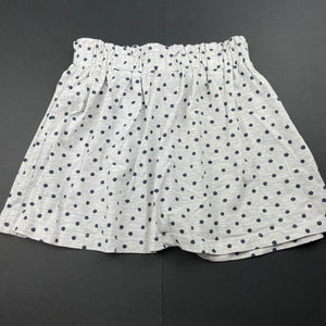 Girls Anko, grey & navy spot skirt, elasticated, L: 30cm, EUC, size 7,  