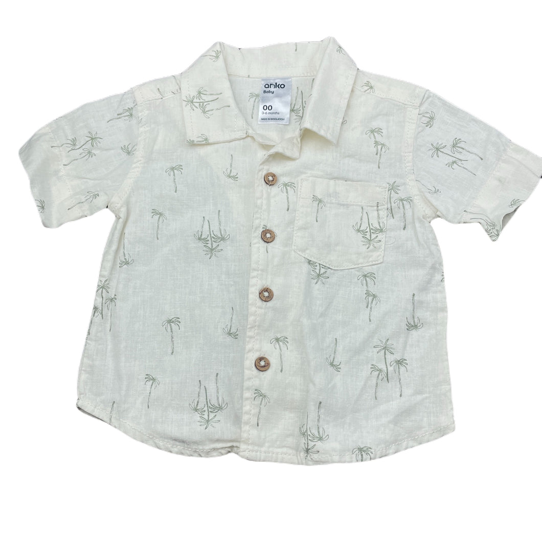 Boys Anko, linen / cotton short sleeve shirt, EUC, size 00,  