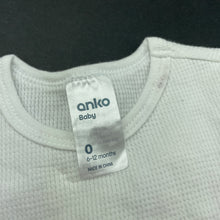 Load image into Gallery viewer, unisex Anko, white waffle cotton long sleeve top, GUC, size 0,  