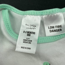 Load image into Gallery viewer, unisex Tiny Little Wonders, cotton bodysuit / romper, GUC, size 000,  