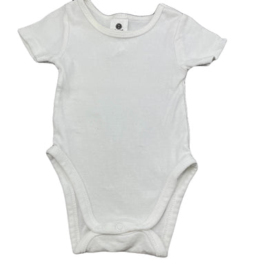 unisex Dymples, white cotton bodysuit / romper, FUC, size 000,  