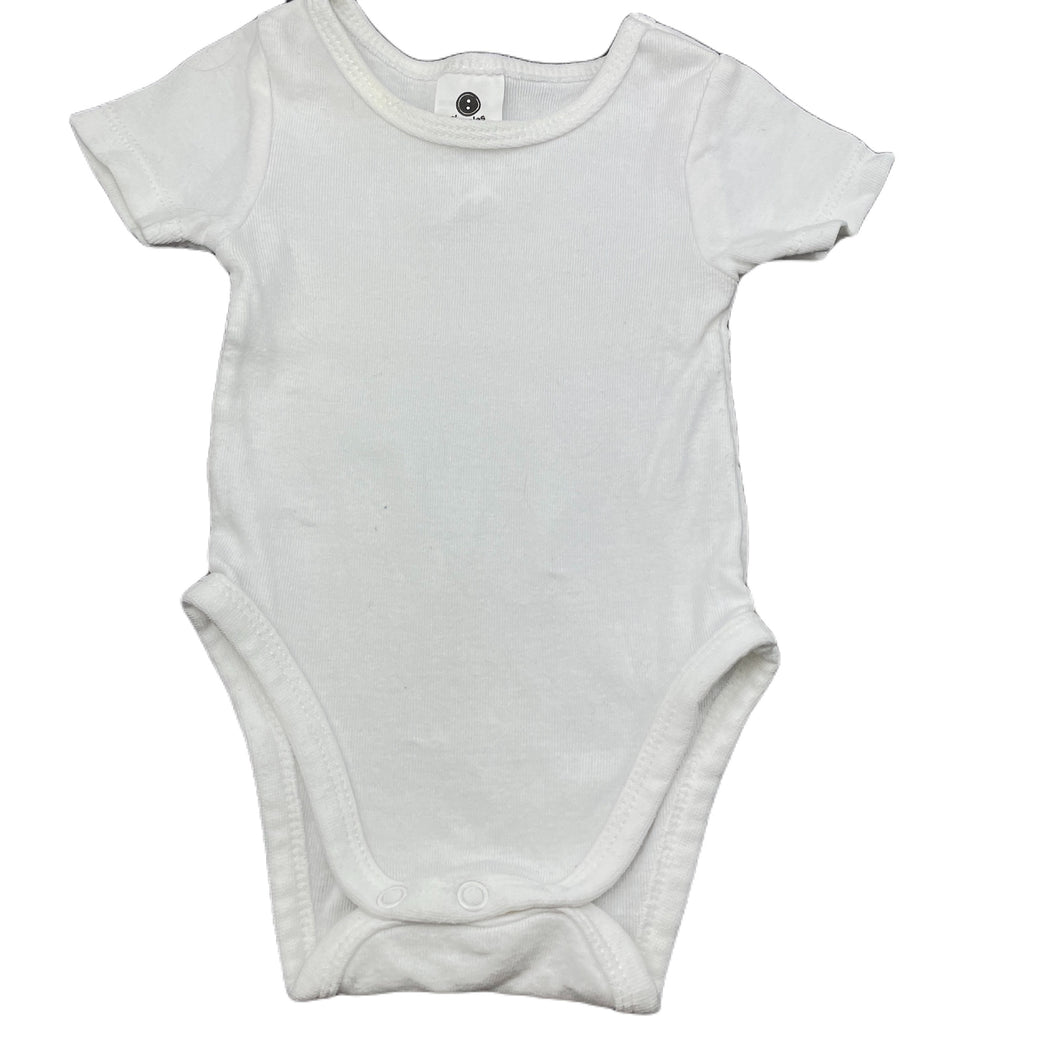 unisex Dymples, white cotton bodysuit / romper, FUC, size 000,  