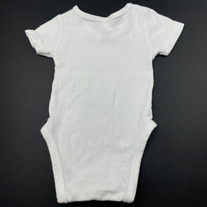 unisex Dymples, white cotton bodysuit / romper, FUC, size 000,  