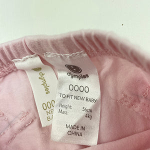 Girls Dymples, pink leggings / bottoms, elasticated, GUC, size 0000,  