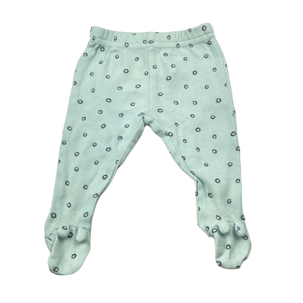 unisex Baby Baby, blue cotton footed leggings / bottoms, GUC, size 00000,  