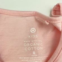 Load image into Gallery viewer, Girls Target, pink organic cotton t-shirt / top, light mark on back, FUC, size 6,  