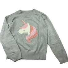Load image into Gallery viewer, Girls Target, soft feel stretchy sweater / jumper, unicorn, GUC, size 7,  