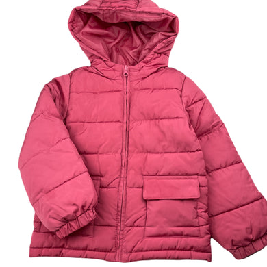 Girls Anko, pink puffer jacket / coat, L: 44cm, EUC, size 6,  