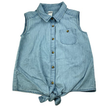 Load image into Gallery viewer, Girls Anko, chambray cotton tie front shirt/top, EUC, size 8,  