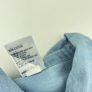 Girls Anko, chambray cotton tie front shirt/top, EUC, size 8,  