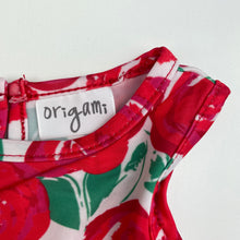 Load image into Gallery viewer, Girls Origami, red floral &amp; tulle party dress, armpit to armpit: 23cm, GUC, size 0, L: 41cm