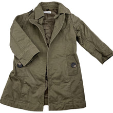 Load image into Gallery viewer, Girls DINO bebe, khaki cotton jacket / coat, no fastening, L: 50cm, shoulder to cuff: 33cm, GUC, size 3-4,  