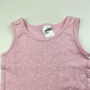 Girls Anko, pink cotton singletsuit / romper, FUC, size 00,  