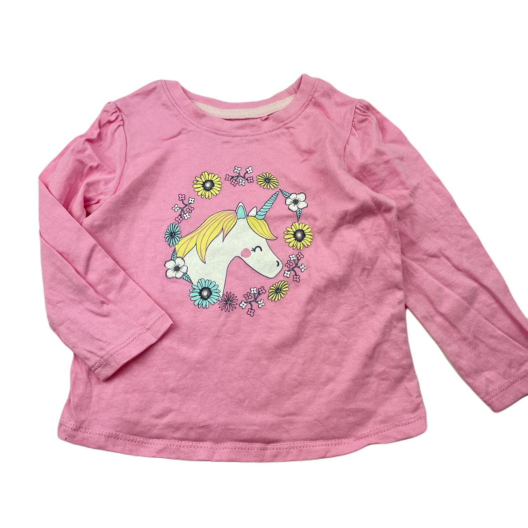 Girls Target, cotton long sleeve t-shirt / top, unicorn, FUC, size 1,  