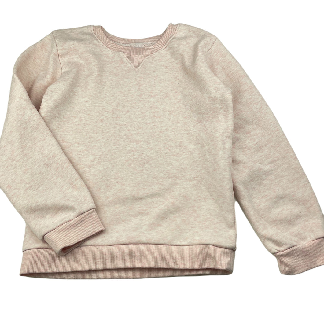 Girls Anko, pink marle fleece lined sweater / jumper, EUC, size 8,  
