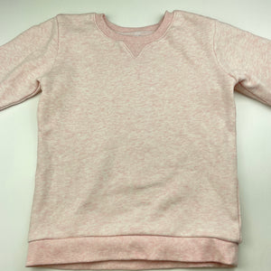 Girls Anko, pink marle fleece lined sweater / jumper, EUC, size 8,  
