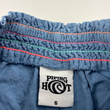Load image into Gallery viewer, Girls Piping Hot, blue cotton shorts, elasticated, GUC, size 6,  
