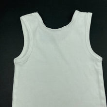 Load image into Gallery viewer, unisex white, cotton singlet top, GUC, size 1,  