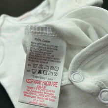 Load image into Gallery viewer, unisex Baby Patch, white cotton bodysuit / romper, FUC, size 000,  