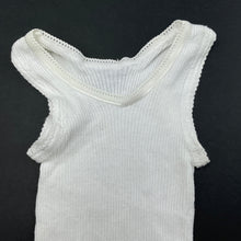 Load image into Gallery viewer, unisex Bonds, white ribbed cotton singlet top, GUC, size 00,  