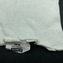 Load image into Gallery viewer, unisex Bonds, white ribbed cotton singlet top, GUC, size 00,  