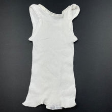Load image into Gallery viewer, unisex Bonds, white ribbed cotton singlet top, GUC, size 00,  