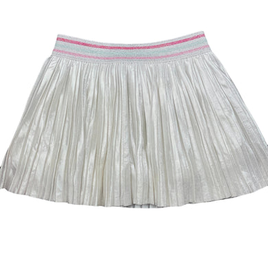 Girls Kate Spade, lined pleated silver skirt, elasticated, L: 23cm, FUC, size 2,  