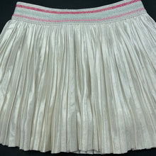 Load image into Gallery viewer, Girls Kate Spade, lined pleated silver skirt, elasticated, L: 23cm, FUC, size 2,  