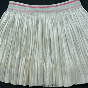 Girls Kate Spade, lined pleated silver skirt, elasticated, L: 23cm, FUC, size 2,  
