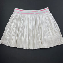 Load image into Gallery viewer, Girls Kate Spade, lined pleated silver skirt, elasticated, L: 23cm, FUC, size 2,  
