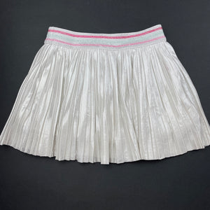 Girls Kate Spade, lined pleated silver skirt, elasticated, L: 23cm, FUC, size 2,  