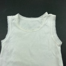 Load image into Gallery viewer, unisex Marquise, white cotton singlet top, GUC, size 000,  