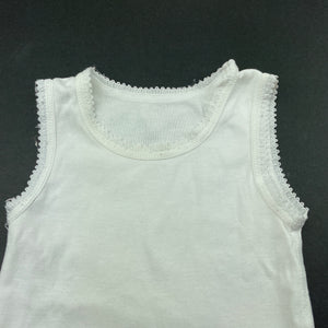 unisex Marquise, white cotton singlet top, GUC, size 000,  