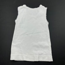 Load image into Gallery viewer, unisex Marquise, white cotton singlet top, GUC, size 000,  