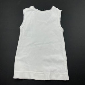 unisex Marquise, white cotton singlet top, GUC, size 000,  
