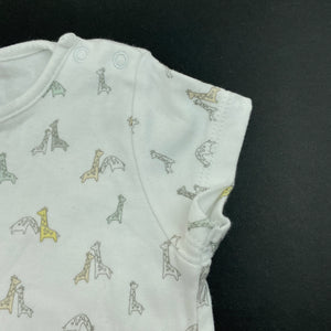 unisex Next, soft cotton romper, giraffes, EUC, size 000,  