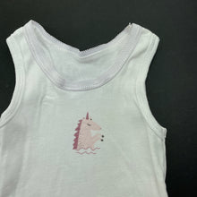 Load image into Gallery viewer, Girls Anko, white cotton singlet top, unicorn, GUC, size 000,  