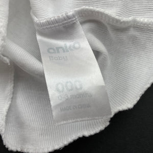 Girls Anko, white cotton singlet top, unicorn, GUC, size 000,  