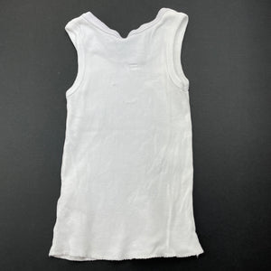 Girls Anko, white cotton singlet top, unicorn, GUC, size 000,  