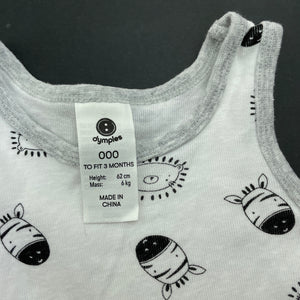 unisex Dymples, cotton singletsuit / romper, GUC, size 000,  