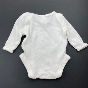 unisex Anko, white cotton bodysuit / romper, EUC, size 00000,  