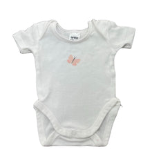 Load image into Gallery viewer, Girls Anko, white cotton bodysuit / romper, butterfly, EUC, size 0000,  