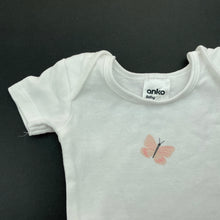 Load image into Gallery viewer, Girls Anko, white cotton bodysuit / romper, butterfly, EUC, size 0000,  