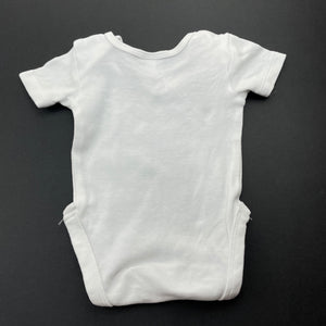 Girls Anko, white cotton bodysuit / romper, butterfly, EUC, size 0000,  
