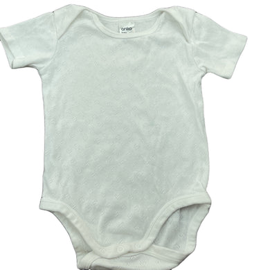 Girls Anko, white pointelle cotton bodysuit / romper, EUC, size 2,  