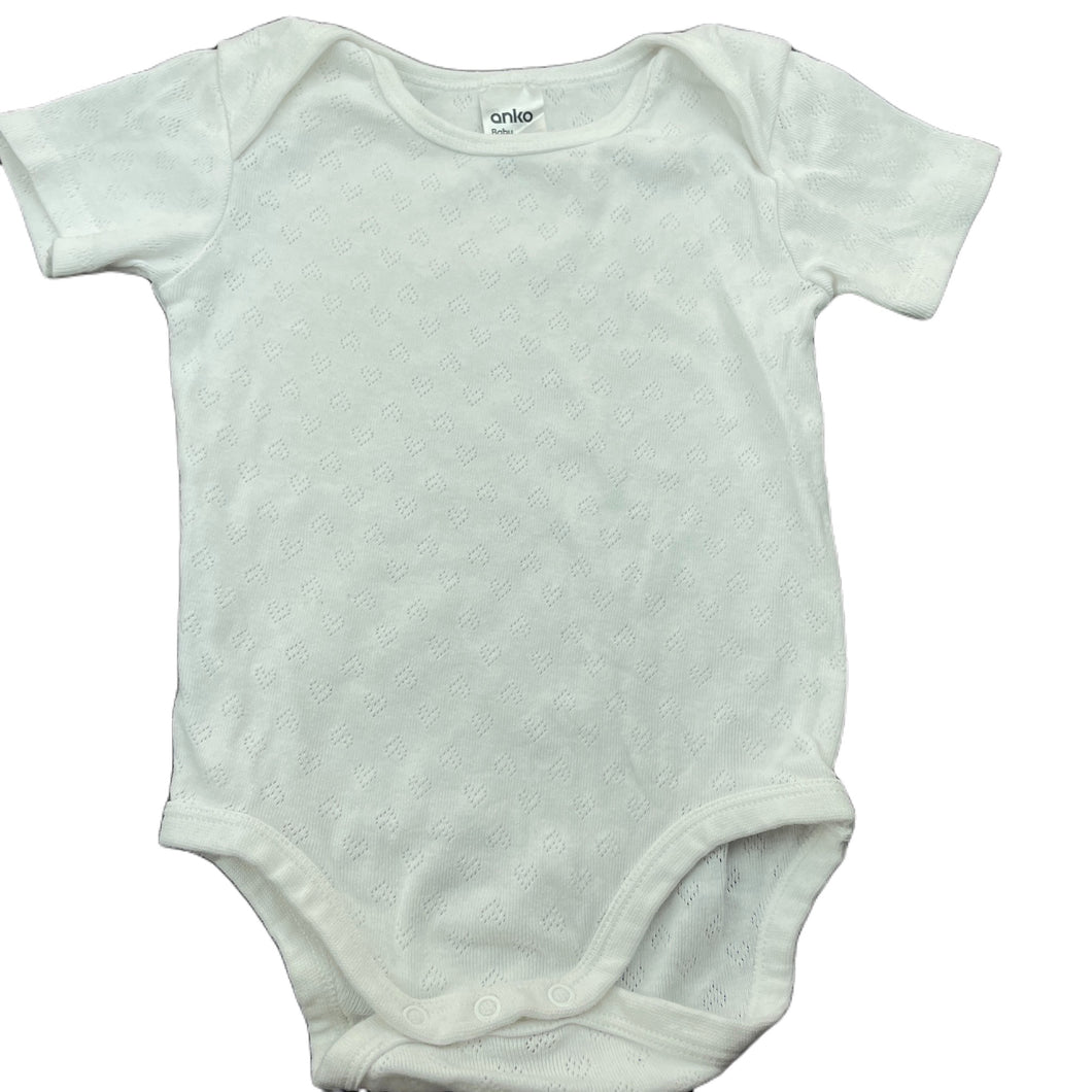 Girls Anko, white pointelle cotton bodysuit / romper, EUC, size 2,  