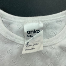 Load image into Gallery viewer, Girls Anko, white pointelle cotton bodysuit / romper, EUC, size 2,  