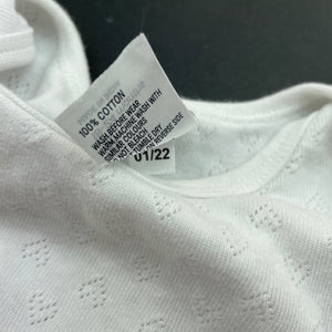 Girls Anko, white pointelle cotton bodysuit / romper, EUC, size 2,  