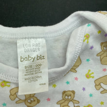 Load image into Gallery viewer, unisex Baby Biz, cotton bodysuit / romper, teddy bears, EUC, size 000,  